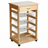 CARRELLO LEGNO C-MATT.CASSETTO NOCE